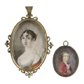 Miniature portrait d'un seigneur de cour / Miniature portrait de Maria Anna Czartoryska (?). Milieu du 18e siècle / Début du 19e siècle.