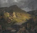 Heinrich Georg Crola (dans le style de), Cabane de charbonnier dans le Harz (?). Milieu du 19e siècle.