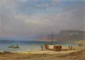 Carl Morgenstern, Fishing Boats off the Coast of Fécamp, Normandy. Probably around 1844.