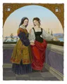 Carl Ferdinand Sohn « Les deux Leonore sur le balcon ». 1834. Copie réduite de la fin du 19e siècle.