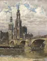 Fritz Beckert, Dresden – View over the Elbe to Augustus Bridge and Court Church. Early 1940s.