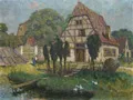 Wilhelm Eller, Sächsische Dorflandschaft im Sommer. 1922.