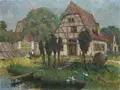 Wilhelm Eller, Saxon village landscape in summer. 1922.