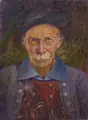 Karl Ernst Hänsel, Portrait of a Peasant Facing Forward. 1946.