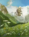 Minni (Hermine) Herzing, Alpine glacier. Probably 1930s / early 1940s.