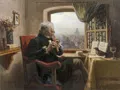 Hans Gabriel Jentzsch „Duet nad střechami Drážďan“. 1921.