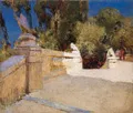 Erich Kips (attribué), Parc avec escalier (Villa d'Este, Tivoli ?). Fin des années 1890.