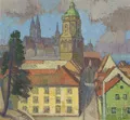 Rudolf Bergander „Meissen mit Frauenkirche“. 1948.