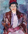Ernst Hassebrauk, Bildnis einer Dame mit Kopfschmuck. Wohl um 1960.