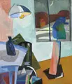 Michael Hofmann, Interior with lamp and table. 2007.