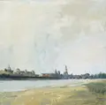 Gunter Jacob, View of Dresden from the Neustadt bank. 1989.