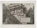 Giovanni Battista Piranesi "Parte della Facciata del Sepolero di Cecilia Metella cogli Ornamenti, che in oggi esistono". 1756.