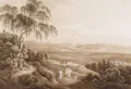 Adrian Zingg "Blick vom Borsberg bei Pillnitz über das Elbtal in die Sächsische Schweiz". 1804.