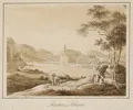 Adrian Zingg "Zámek Tetschen na Labi". Kolem 1800.