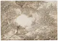 Adrian Zingg "Der Kuhstall in der Sächsischen Schweiz". Before 1815.