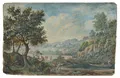 Christian Gottfried Morasch, Saská krajina s poutníky a rybáři. Kolem 1800.