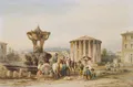 Франц Кнебель младший, Бычий форум с храмом Геркулеса Победителя в Риме. 1834.
