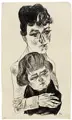 Conrad Felixmüller "Frau Matil und Sohn" ("Mutter und Sohn"). 1922.