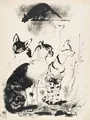 Josef Hegenbarth „Fünf Katzen“. 1942.
