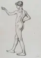 Ludwig von Hofmann, Standing Boy Nude Facing Left. Circa 1900.