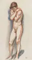 Ludwig von Hofmann, Standing Boy Nude, Arms Crossed over Chest. Circa 1900.