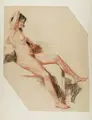 Alois Kolb, Female nude with raised arm. Probably early 20th century.