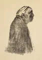 Käthe Kollwitz „Selbstbildnis im Profil nach rechts“. 1938.
