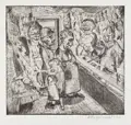 Bernhard Kretzschmar "Im Fleischerladen". 1920.