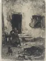 Hans Looschen, Soldier with Dog / Soldiers at the Fire / Combat in the Trench / Commemorative Sheet. Around 1914–1923.