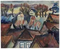 Elfriede Lohse-Wächtler, Avond boven een dorp bij Hamburg (provinciestad). 1929.
