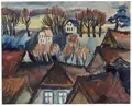 Elfriede Lohse-Wächtler, Evening over a village near Hamburg (small town). 1929.