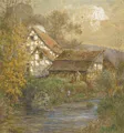 Max Merker, Angler at the Mill Stream. 1st quarter 20th century.