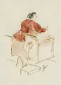 Georg Tappert, Woman at the stove. Probably 1930s.