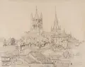 Otto Westphal "Lausanne Cathedral" / Alley in Lausanne. 1912.