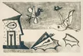 Werner Gilles "Harpyen, Todesvögel, Tiere am Strand" (Small version). 1957.