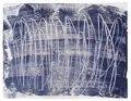 Eberhard Göschel, Dichte Schwünge vor Blau. 2019.
