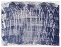 Eberhard Göschel, Dichte Schwünge vor Blau. 2019.