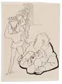 Josef Hegenbarth "Illustration for Charles de Coster" / "Illustration for Faust II – Helena before the Palace of Menelaus" / "Small Crucifixion". 1960/1959/1950.