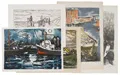 Erhard Hippold, Oostzee – vijf grote kleurenlitho's (o.a. haven Wismar) en één ets. Jaren 1960.