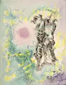 Edmund Kesting, Sun between old willows. 1950s.