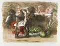 Harald Metzkes "Stillleben mit Skulptur und Trauben" / Der Künstler im Atelier / zwei figürliche Darstellungen. 1981 / 1983 / 1978/1994.