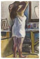 Curt Querner "Standing in shirt, in front of mirror". 1957.