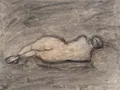 Wilhelm Rudolph, Sleeping Female Nude / Standing Female Nude. Probably 1960s.