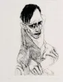 Reinhard Springer "Paysage de fjord" / "Dans le fauteuil roulant 5" / "Jeune homme aux mains levées" / "Cantate I" (Pour le jubilé du Dresdner Kreuzchor). 1989–2001.
