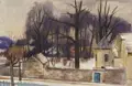 Paul Wilhelm, Winter at the Grundhof in Radebeul. Around 1950.