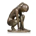 Gottfried Kohl, Crouching girl, drawing. 1984.