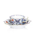 Rare cup and saucer "Zwiebelmuster", overdecorated in iron red and gold. Meissen. 1764–1773.