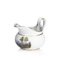 Milk jug with the view of the "Bastei" (Saxon Switzerland). Meissen. Mid 19th century.