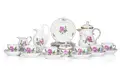 Mocha service "Rote Rose" for six persons. Meissen. Circa 1745. Moulding period 1974-1978.