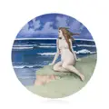 Large plate "Seated female nude by the sea". Ernst August Leuteritz and collaborators (form) and Arthur Barth (decor, attributed) for Meissen. Design 1863–1865. Production period 1865-1923.